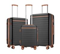 Kono Lot Valise Set de Valise 3 Pièces 55/66.5/76.5cm Valise Rigide ABS+PC Léger Durable Suitcase avec Serrure TSA, Roues Silencieuses 360°, Gris