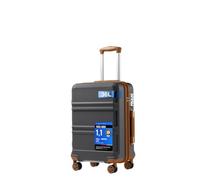 Kono Petite Valise Cabine ABS+PC 4 Roues TSA Rigide, Gris/Marron