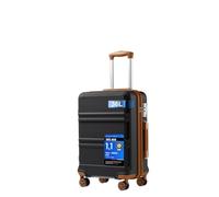 Kono Petite Valise Cabine ABS+PC 4 Roues TSA Rigide, Noir/Marron | Valise Cabine Compatible Avec La Plupart Des Compagnies. Taille 20 Pouces, Pas De Frais De Soute Coque ABS+PC Résiste Aux Cho