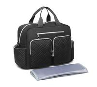 Kono Sac à Dos à Langer Bébé Grande Capacité, Imperméable, 18 Poches avec Poche Isotherme et Matelas à Langer, Sac de Maternité Voyage et Hôpital pour Maman et Papa - Grand Noir