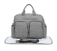 Kono Sac à Dos à Langer Bébé Grande Capacité, Imperméable, 18 Poches avec Poche Isotherme et Matelas à Langer, Sac de Maternité Voyage et Hôpital pour Maman et Papa - Grand Gris