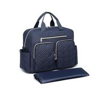 Kono Sac à Dos à Langer Bébé Grande Capacité, Imperméable, 18 Poches avec Poche Isotherme et Matelas à Langer, Sac de Maternité Voyage et Hôpital pour Maman et Papa - Grand Marine