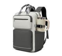 Kono Sac à Dos Femme 15,6 Pouces, Sac a Dos Ordinateur Imperméable Grande Capacité avec Poche Bouteille, pour Travail, Études, Voyage d’Affaires (Beige/Gris)
