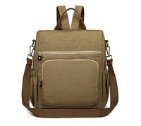Kono Sac à dos antivol en nylon pour femme - Sac à dos de voyage décontracté - Sac à dos vintage, kaki, Taille unique, Élégant