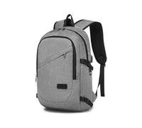 Kono Sac à Dos Ordinateur Portable 15,6 Pouces Imperméable Antivol avec Port USB, Sac à Dos PC Portable Voyage Affaires Collège pour Homme Femme - Gris