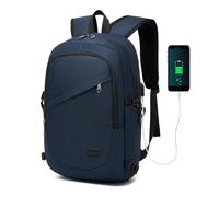 Kono Sac à Dos Ordinateur Portable 15,6 Pouces Imperméable Antivol avec Port USB, Sac à Dos PC Portable Voyage Affaires Collège pour Homme Femme (Bleu Foncé)