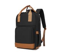Kono Sac à Dos Ordinateur Portable Femme 15,6 Pouces, Sac a Dos Scolaire Léger avec Compartiment PC, Antivol Grande Capacité pour Travail, École et Voyage (Noir/Marron)