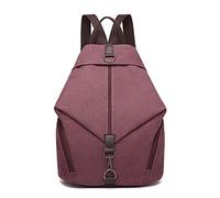 Kono Sac à Dos pour Femme Sac D'école Sac à Main Toile Vintage Sacs Portés épaule (Bordeaux)