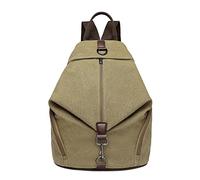 Kono Sac à Dos pour Femme Sac D'école Sac à Main Toile Vintage Sacs Portés épaule (Kaki)