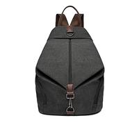 Kono Sac à Dos pour Femme Sac D'école Sac à Main Toile Vintage Sacs Portés épaule (Noir)