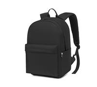 Kono Sac à Dos Scolaire Lycée Ado Étudiant Léger pour Garçon Fille, Sac d'École Travail Voyage, pour Collège et Université, Ordinateur Portable 15,6 Pouces - Noir