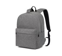 Kono Sac à Dos Scolaire Lycée Ado Étudiant Léger pour Garçon Fille, Sac d'École Travail Voyage, pour Collège et Université, Ordinateur Portable 15,6 Pouces - Gris