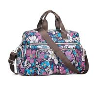 Kono Sac à main avec poignée sur le dessus pour femme, multi-poches, sac fourre-tout léger pour le travail, le shopping, les voyages, bleu marine, Large