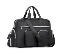 Kono Sac à main avec poignée sur le dessus pour femme, sac à bandoulière multi-poches, sac fourre-tout léger pour femme, sac fourre-tout léger pour le travail, le shopping, les voyages, Noir pur,