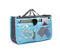 Kono Sac à main organiseur de voyage pour femme - Grande pochette de rangement avec plusieurs poches, bleu, organisateur de sac