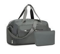 Kono Sac de Voyage Cabine 2 Pièces, Sac de Week-End avec Compartiment à Chaussures et Trousse de Toilette, Idéal pour Voyage et Court Séjour (Gris)