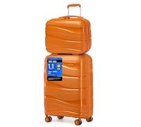 Kono Set 2 Valises Voyage Cabine Rigides 55cm Vanity Case TSA,Orange
