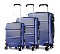 Kono Set 3 Valises Voyage Rigide léger Ensemble de Bagages Trois pc 4 Roues Trolley 360 degrés Bagage Cabine (Marine)