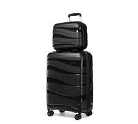 Kono Set de 2 Valise Cabine Rigide Valises de Voyage 55cm à 4 roulettes + Serrure TSA & Portable Vanity Case