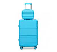 Kono Set de 2 Valise de Voyage 55x40x22cm Valise Rigide ABS Bagage Cabine+Valise Vanity Case à 4 roulettes et Serrure TSA, R-Bleu