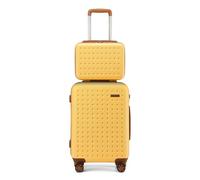 Kono Set de 2 Valise Rigide Cabine Luggage Set,57cm Hardshell Suitcase avec 360° Spinner Wheels et TSA Lock,Lightweight Vanity Case for Business Travel,Weekend Getaway（Jaune）
