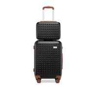 Kono Set de 2 Valise Rigide Cabine Luggage Set,57cm Hardshell Suitcase avec 360° Spinner Wheels et TSA Lock,Lightweight Vanity Case for Business Travel,Weekend Getaway（Noir）
