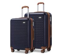Kono Set de 2 Valise Soute 67cm/76cm ABS Rigide,Valise de Voyage avec 4 roulettes 360° et Serrure TSA - Idéal Voyage d'affaires Vacances Familiales（Marine）