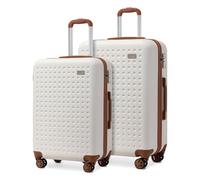 Kono Set de 2 Valise Soute 67cm/76cm ABS Rigide,Valise de Voyage avec 4 roulettes 360° et Serrure TSA - Idéal Voyage d'affaires Vacances Familiales（Crème）