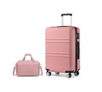 Kono Set de 2 Valises de Voyage Rigide Valise Grande 74cm à 4 roulettes avec Serrure TSA + Sac de Voyage Ryanair 40x20x25cm, Rose