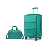 Kono Set de 2 Valises de Voyage Rigide Valise Moyenne 65cm à 4 roulettes avec Serrure TSA + Sac de Voyage Ryanair 40x20x25cm, Turquoise