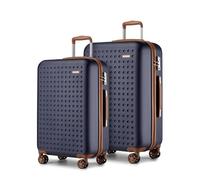 Kono Set de 2 Valises Rigides ABS+PC (Valise Moyenne 65cm + Grande 75cm), Léger et Résistant avec 4 roulettes Silencieuses 360° et Serrure TSA, Marine