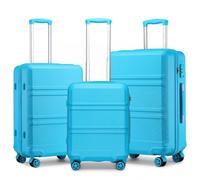 Kono Set de 3 Valises à la Mode en ABS Valise (51+65+74cm) avec Mallette de Transport Rigide, avec 4 roulettes et Serrure