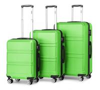 Kono Set de 3 Valises à la Mode en ABS, Valise 55+65+74cm avec Mallette de Transport Rigide, avec 4 roulettes et Serrure TSA, Vert