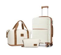 Kono Set de 3 Valises Cabine rigides 56x40x20cm Valise de Voyage 4 roulettes+Pliable Sac de Voyage avec Trousse de Maquillage,