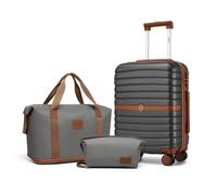 Kono Set de 3 Valises de Voyage 55cm Valise et 4 roulettes avec Serrure TSA + Pliable Sac de Voyage avec Trousse de