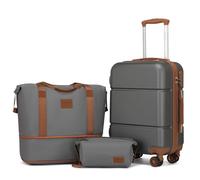 Kono Set de 3 Valises de Voyage Légère 54x37.5x22cm&Vanity Case et Pliable Sac de Voyage pour Sport avec Trousse de Maquillage,