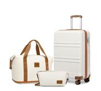 Kono Set de 3 Valises de Voyage Rigide Bagage Cabine 51.5x38x21cm+Pliable Sac de Voyage pour Sport avec Trousse de Maquillage,