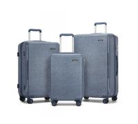 Kono Set de 3 Valises de Voyage Rigide Ensemble de Valise (55/64.5/74cm) Rigide Valise Trolley à 4 roulettes avec Serrure TSA, Bleu