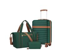 Kono Set de 3 Valises d'une Valise Cabine 55x40x20 Rigide, Vert