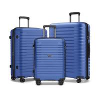 Kono Set de 3 Valises Rigide Bagage Cabine 53cm + Valise Moyenne 65cm + Valise Grande 76cm avec 4 roulettes et Serrure TSA, Marine