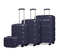 Kono Set de 4 Valise Rigide ABS Valise de Voyage 54cm Valise Moyenne 62cm Valise Grande 72cm à roulettes et Serrure TSA et Trousse de Toilette, Marine