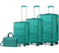 KONO Set de valises 4 pièces à coque dure TSA serrure valise à main Trolley Set Turquoise