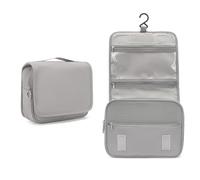 Kono Trousse de Toilette de Voyage à Suspendue, Grande Trousse de Maquillage Voyage Accessoires pour Hommes Femmes, Multifonction Imperméable Sac Cosmétique Organisateur avec Crochets (Grey)