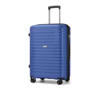 Kono Valise 65 cm Rigide PP Moyenne - Léger Trolley Extensible avec Roues 360°TPE, Porte-gobelet Pliable avec Serrure TSA (24", Marine)