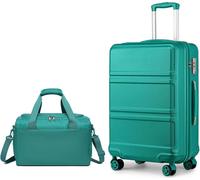 KONO Valise à roulettes Bagage à main Trolley Set 2 pièces turquoise 55cm