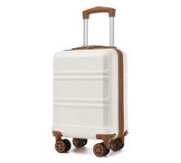 KONO Valise à roulettes en ABS + PC - Valise rigide légère avec 4 roulettes jumelées et serrure TSA, valise à roulettes stable pour les voyages en avion, les affaires et les vacances en famille, blanc