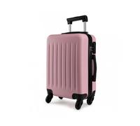 Kono Valise Bagage Cabine 75x48x30cm Valise de Voyage Rigide ABS + PC Bagages à Main 4 roulettes avec Serrure à Combinaison, Rose