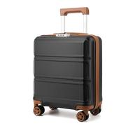 Kono Valise Bagage Cabine Easyjet Petite Valise a 4 Roulette Rigide et légère en ABS+PC Valise de Voyage （EasyJet 45x36x20cm, Noir/Marron）