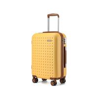 Kono Valise Cabine 55cm 32L ABS+PC Léger et Résistant, Bagage Cabine Rigide à 4 roulettes Silencieuses 360° et Serrure TSA, Jaune