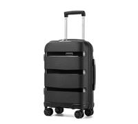 Kono Valise Cabine 55cm Valise Rigide en Polypropylène Bagage Cabine avec 4 roulettes Serrure à Combinaison TSA (Noir)